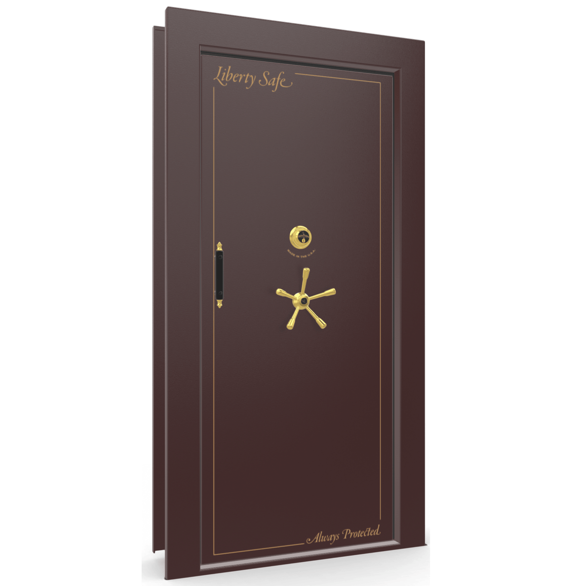 Vault Door Series | In-Swing | Right Hinge | Burgundy Marble | Mechanical Lock